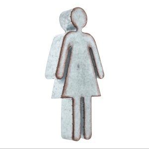 RUSTIC MODERN FARMHOUSE WOMEN GALVANIZED METAL BATHROOM SIGN